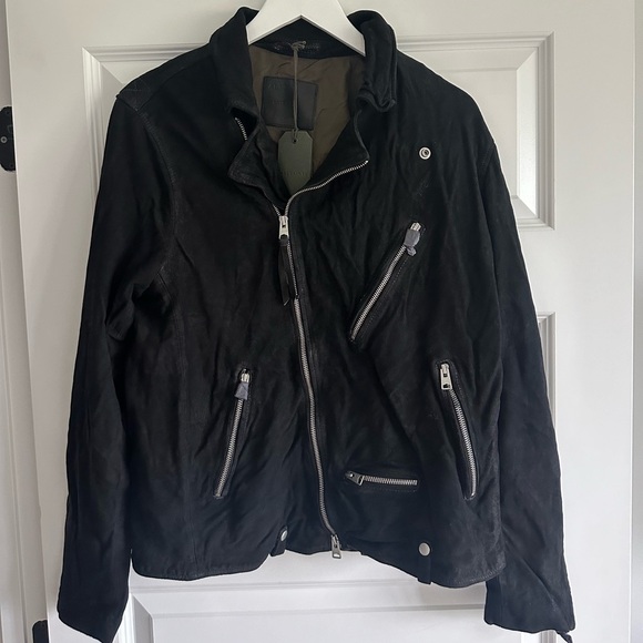 ALLSAINTS Iro Biker Jacket 100% Goat Suede - Picture 4 of 15